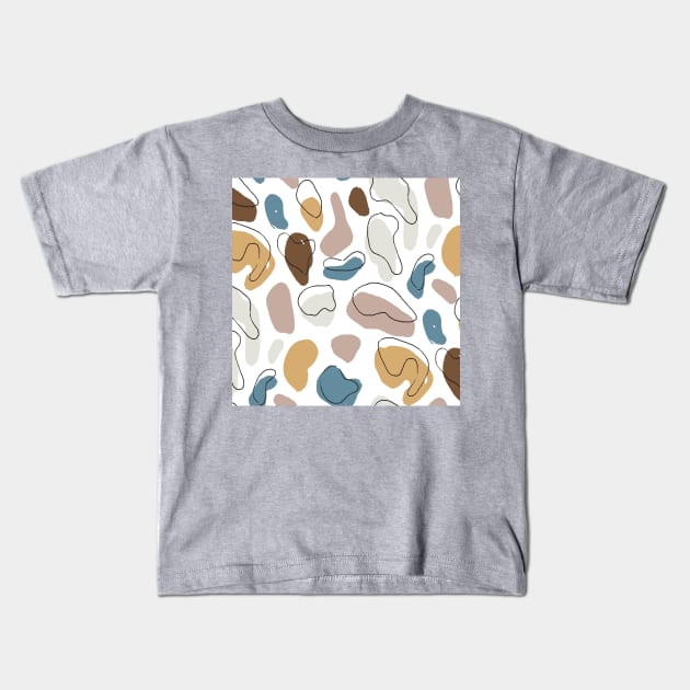 Pastel Solid Color Pebbles Kids T-Shirt by Carolina Díaz